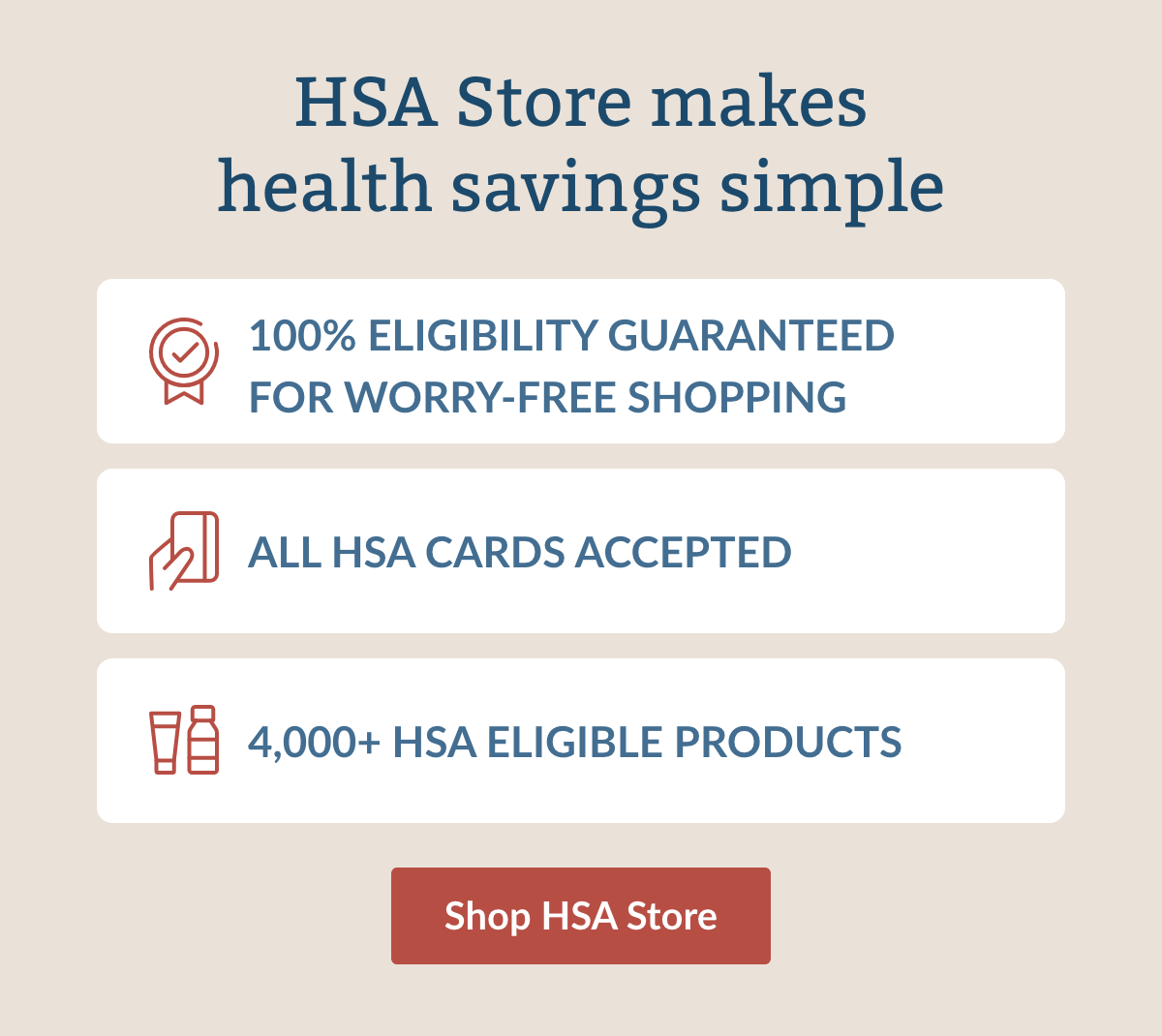 HSA Eligibility List, HSA Store